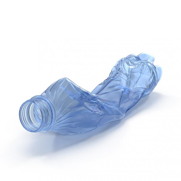 Crushed Plastic Bottle Blue 3D