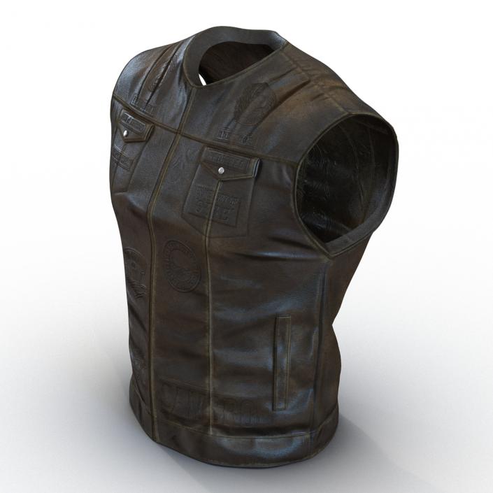 3D Leather Biker Vest Generic 2 model