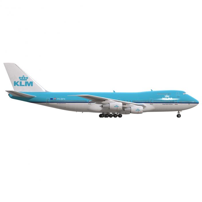 3D Boeing 747-200B KLM Rigged