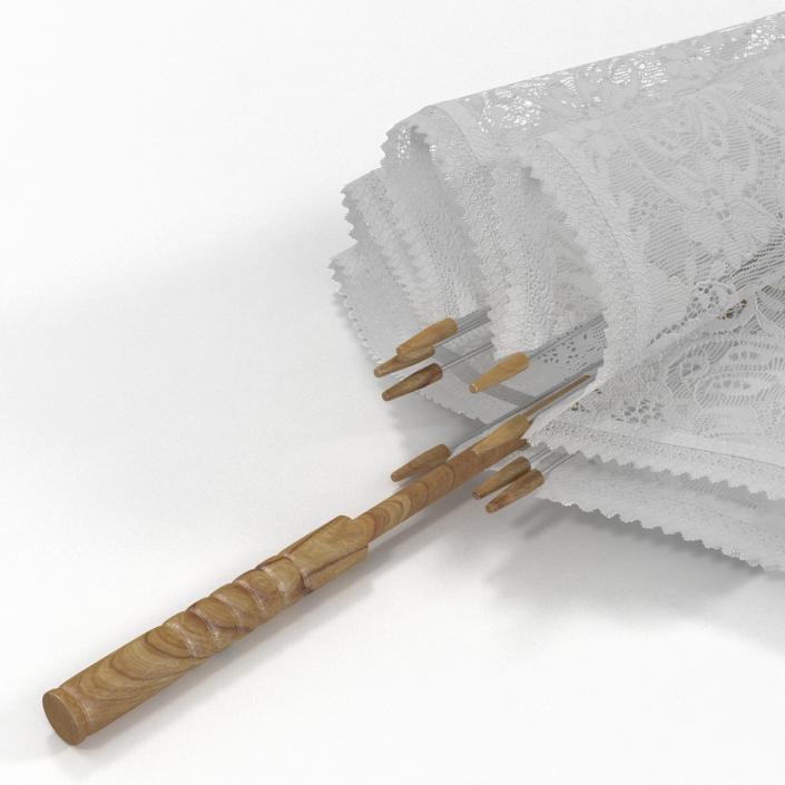 3D Lace Sun Parasol Folded model