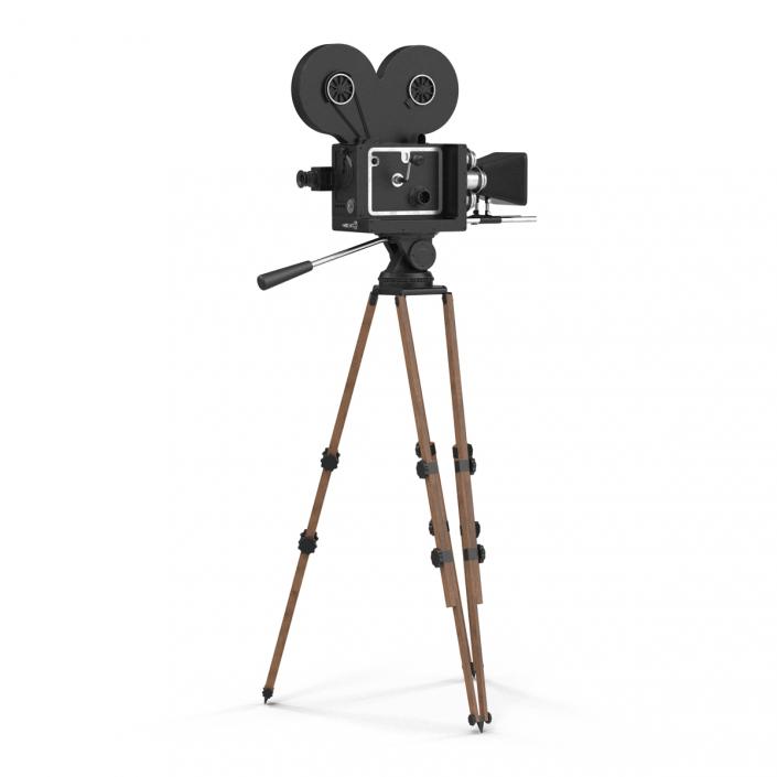 3D Vintage Video Camera and Tripod