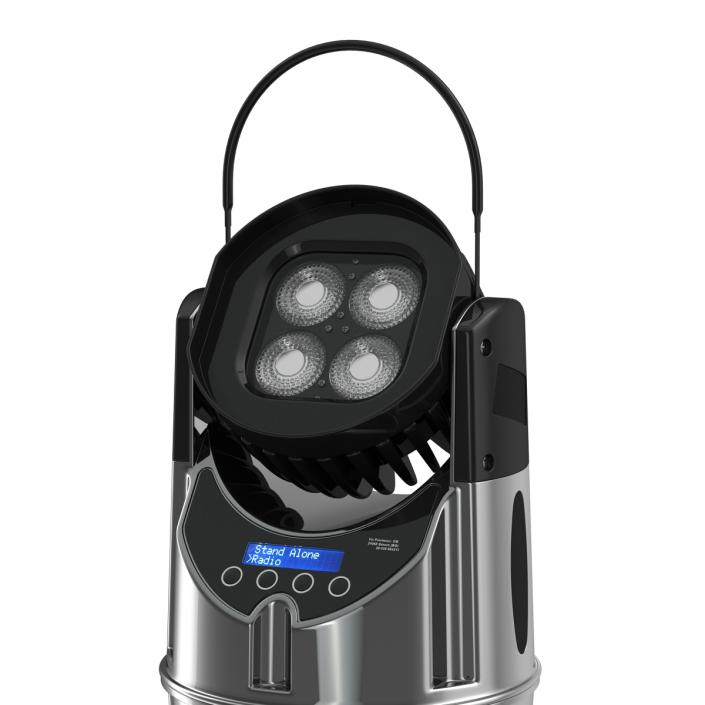 Portable Battery Powered Luminaire for Events Chrome 3D