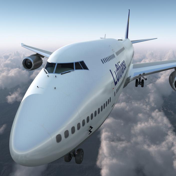 3D model Boeing 747-8I Lufthansa Rigged