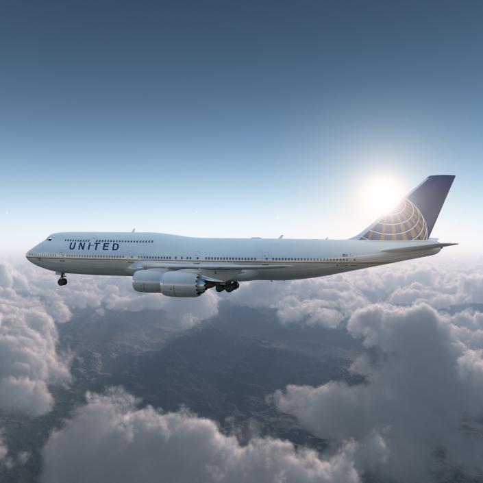 Boeing 747-8I United Rigged 3D