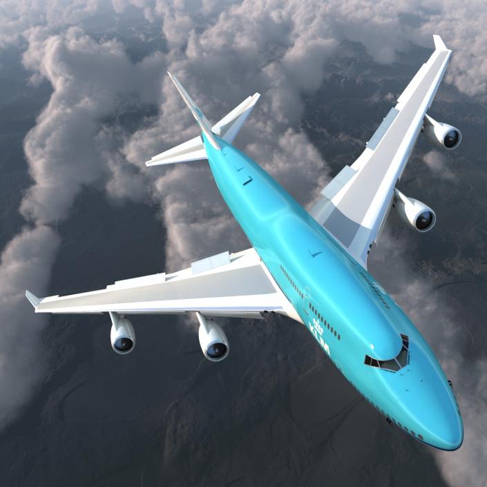 Boeing 747-400ER KLM Rigged 3D