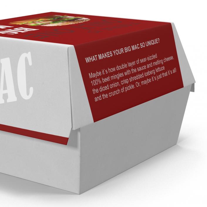 3D Burger Box Big Mac model