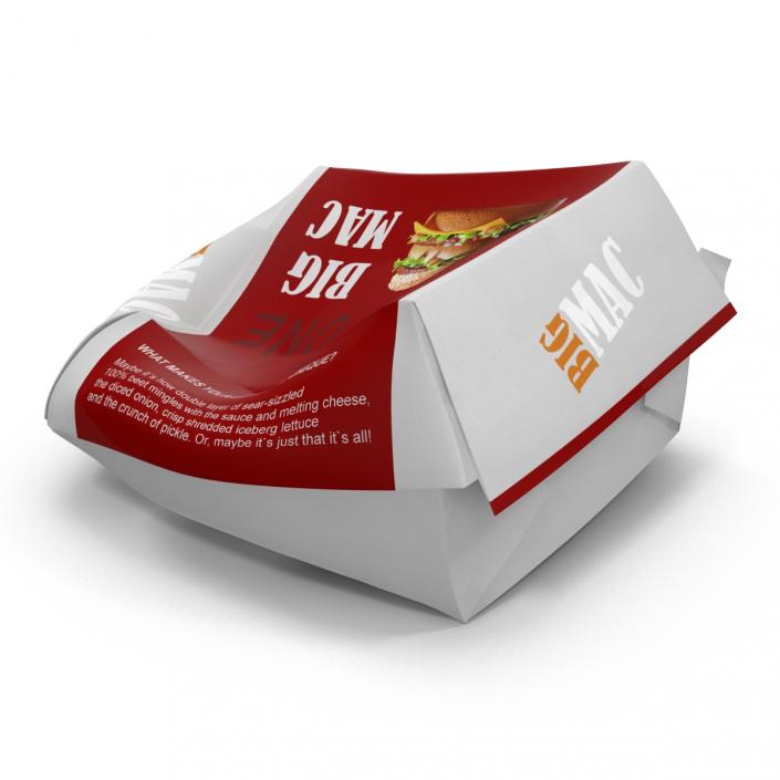 Crumpled Burger Box Big Mac 3D