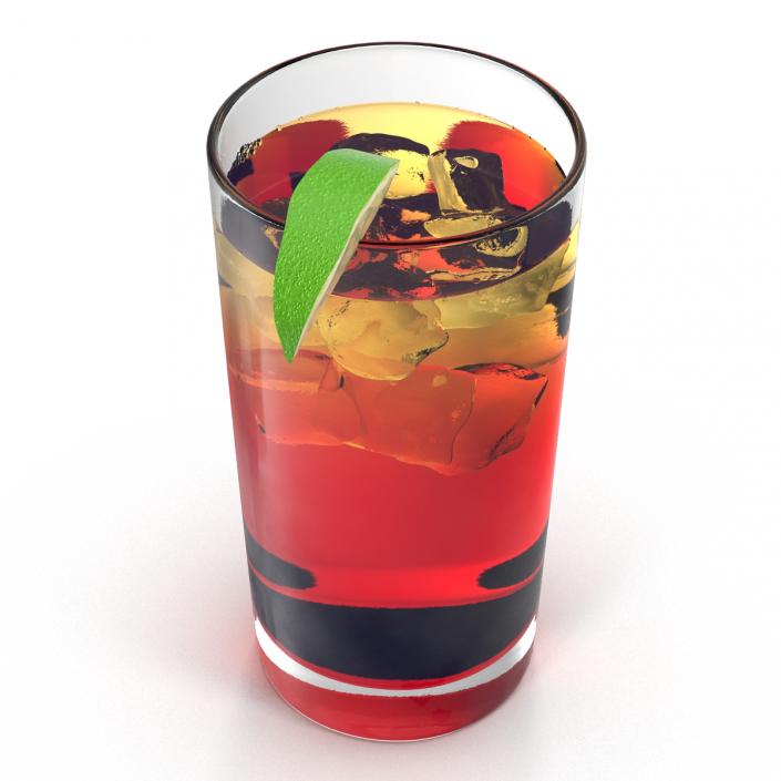 Glass of Punch with Lime 3D model