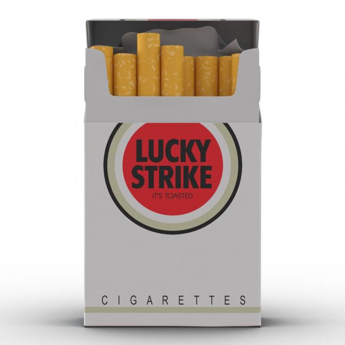 3D model Opened Cigarettes Pack Lucky Strike