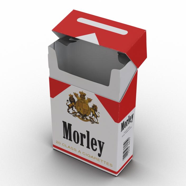 3D Opened Cigarettes Pack Morley 2
