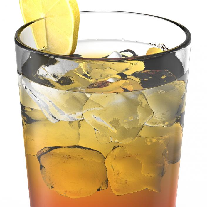 Glass of Ice Tea with Lemon 3D
