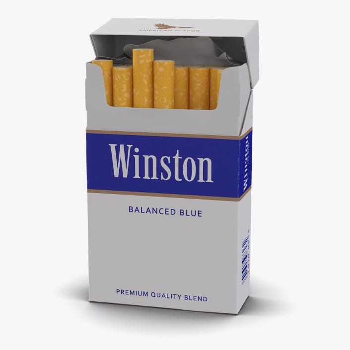 3D model Opened Cigarettes Pack Winston