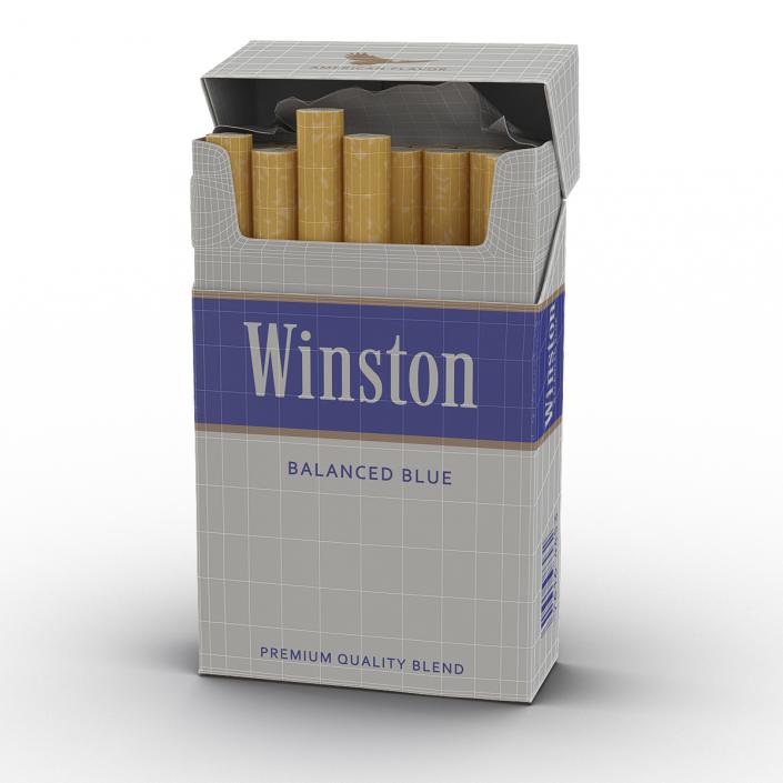 3D model Opened Cigarettes Pack Winston