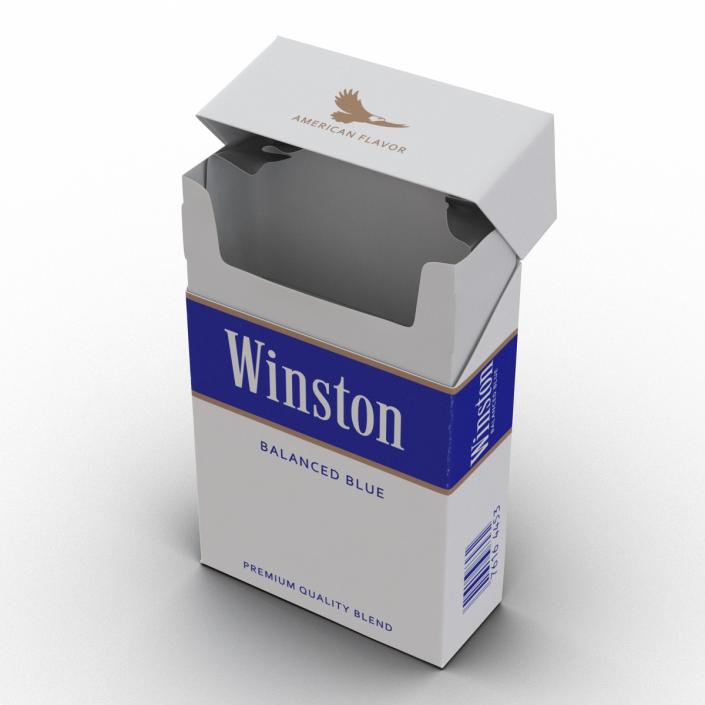 Opened Cigarettes Pack Winston 2 3D