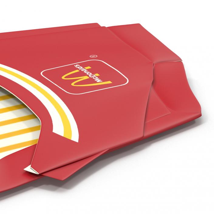 Crumpled Empty French Fry Box McDonalds 3D model