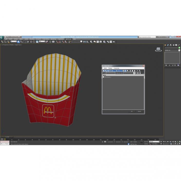 3D model Empty French Fry Box McDonalds