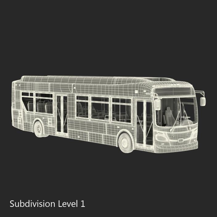 New Flyer Xcelsior XD40 Bus CTfastrak Rigged 3D model