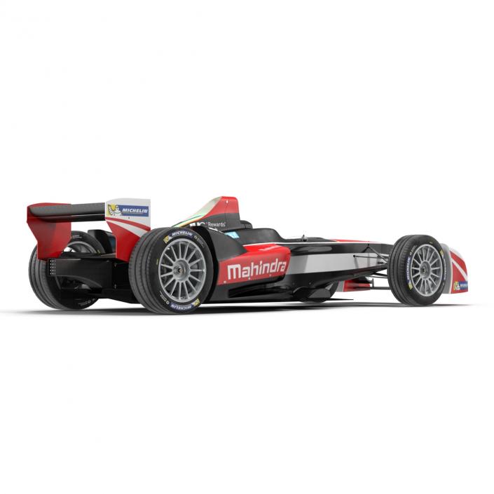 Formula E Race Car Mahindra Rigged 3D model