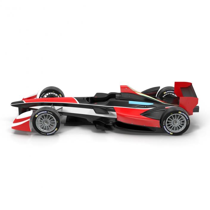 3D model Formula E Race Car Generic 2 Rigged