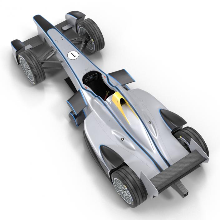 3D model Formula E Race Car Generic 3 Rigged