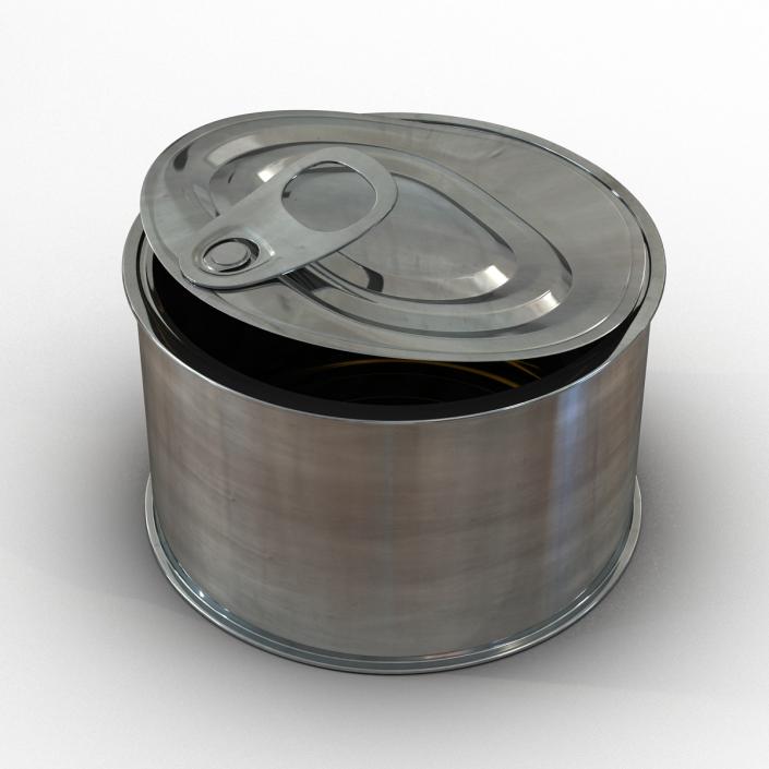 3D Open Empty Tin Cans Set model
