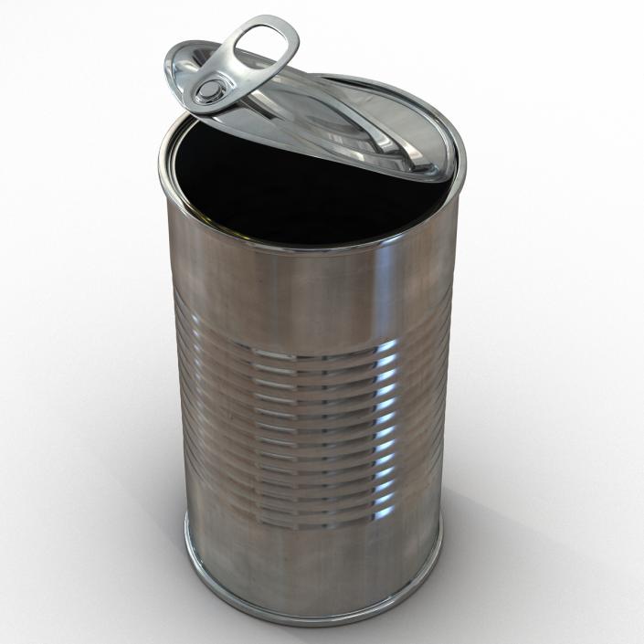 3D Open Empty Tin Cans Set model