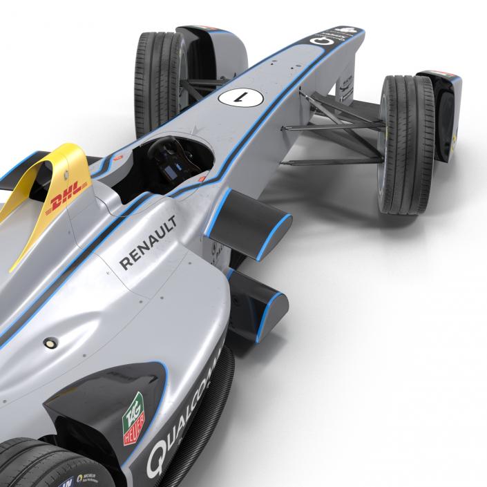 Formula E Race Car Qualcomm Rigged 3D model