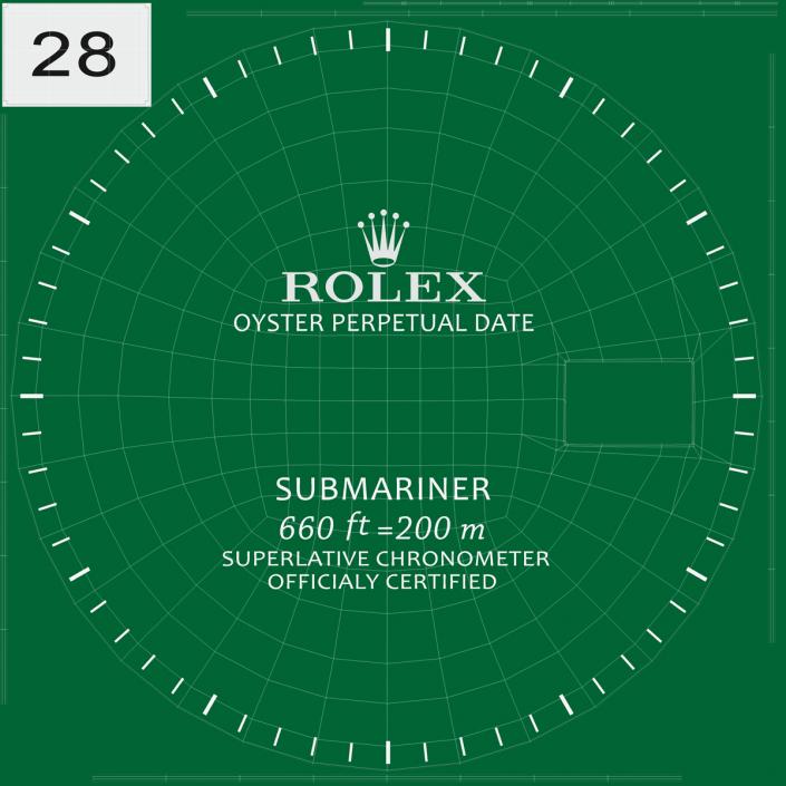 Rolex Submariner Date Green Dial 3D