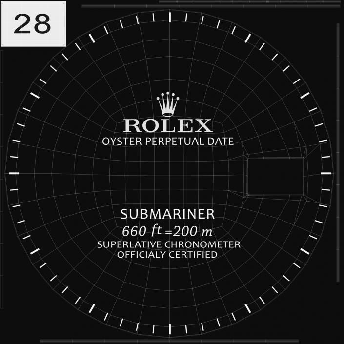 Rolex Submariner Date 2 Black Dial 3D model