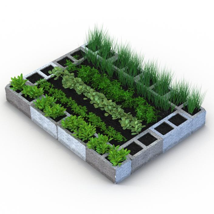 Cinder Block Garden 3D model