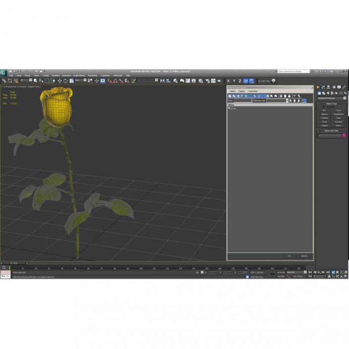 3D Rose 2 Yellow model
