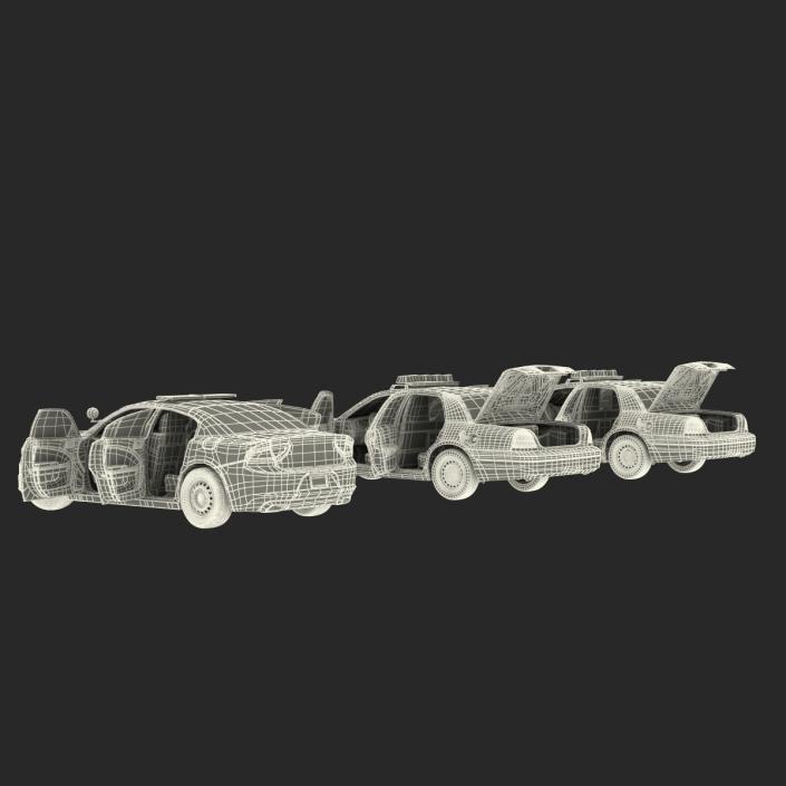 Generic Police Cars Rigged Collection 3D