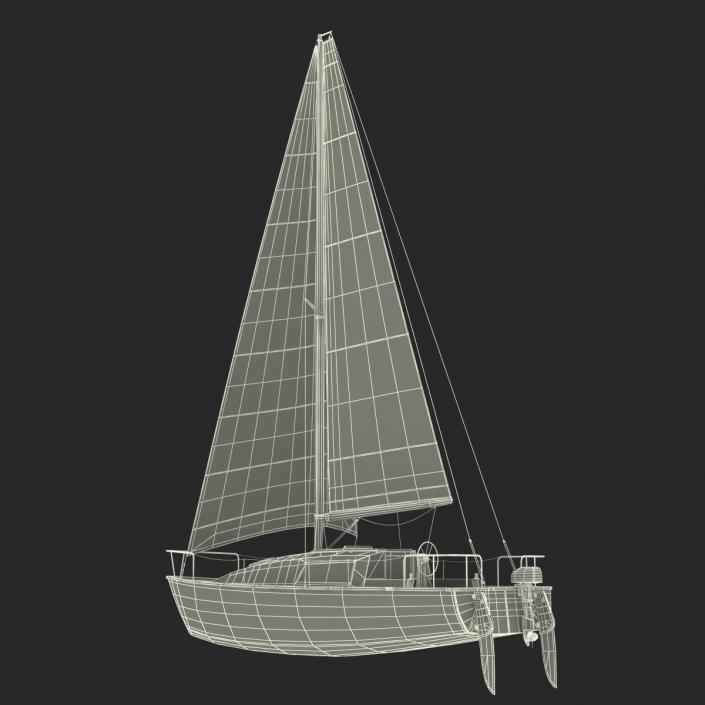 Small Sailing Yacht 3D model