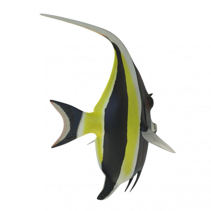 Moorish Idol Fish Rigged 3D model