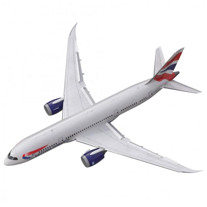 3D Boeing 787-8 Dreamliner British Airways Rigged
