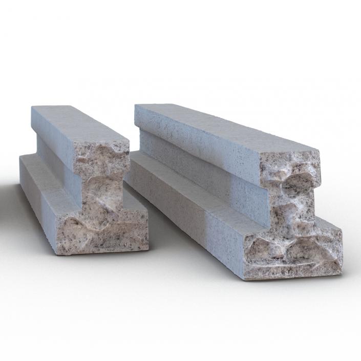 3D Concrete T-Beam Chunks Set