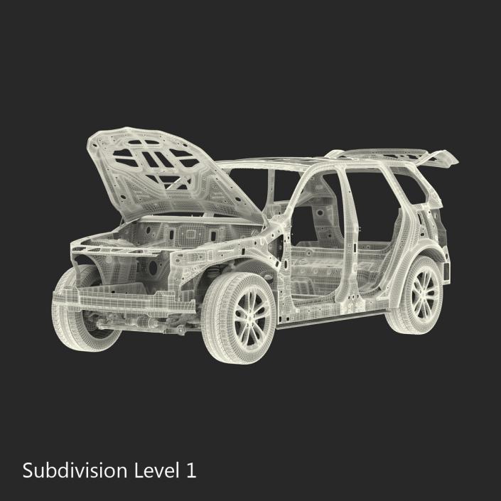 3D SUV Frame with Chassis 3 Rigged