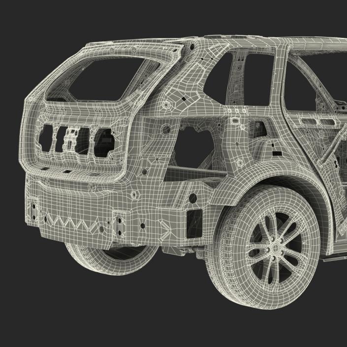 SUV Frame with Chassis Rigged 3D model