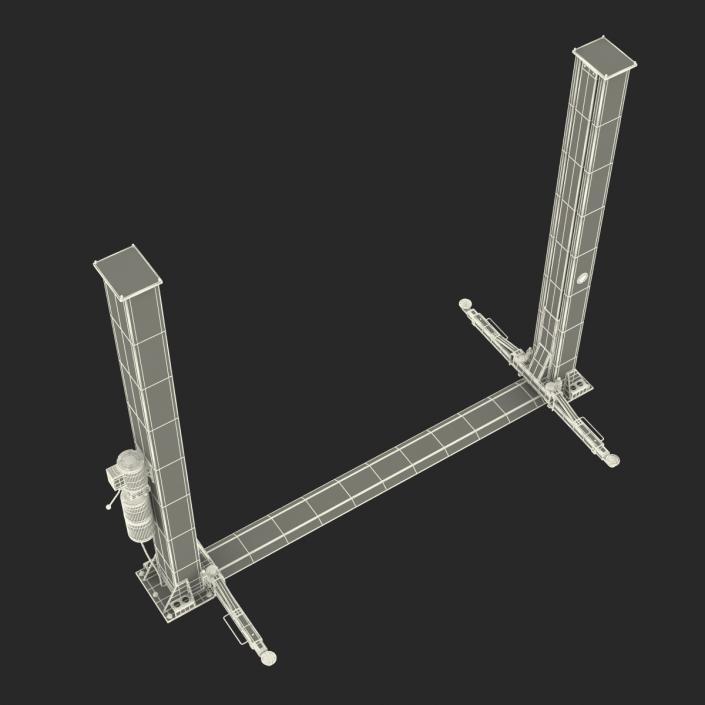 Two Post Car Lift Rigged 3D model