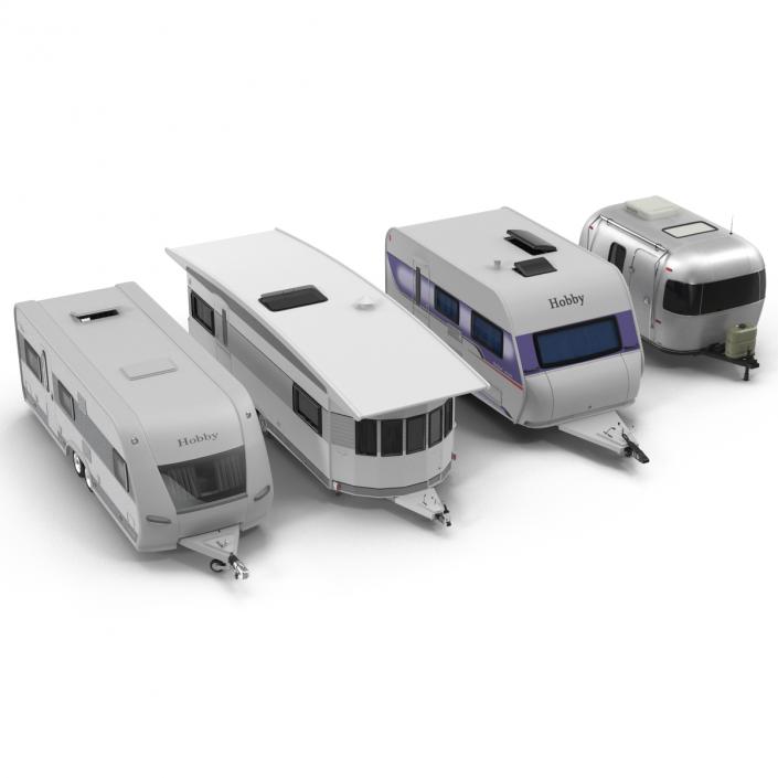 3D Rigged Motorhomes and Caravans Collection