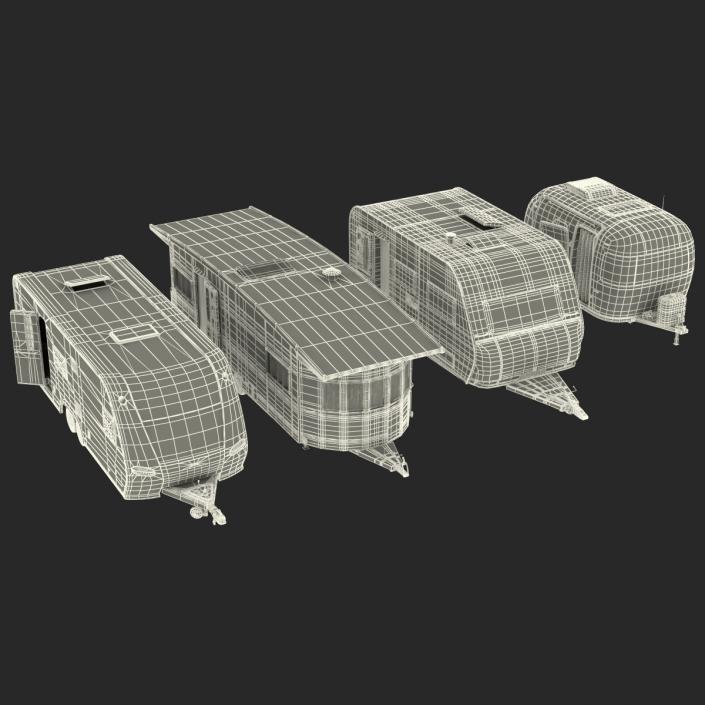 3D Rigged Motorhomes and Caravans Collection