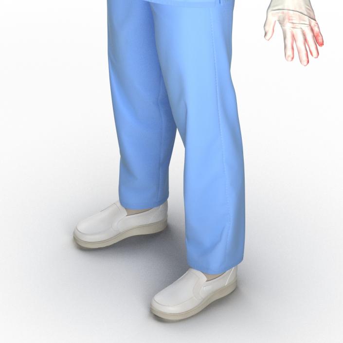 Female Surgeon Dress 15 Stained with Blood 3D