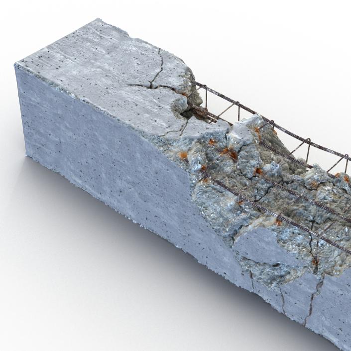 3D Concrete Pillar Damaged model