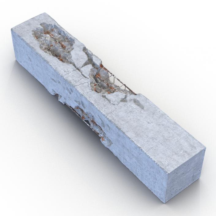 3D model Concrete Pillar Damaged 2