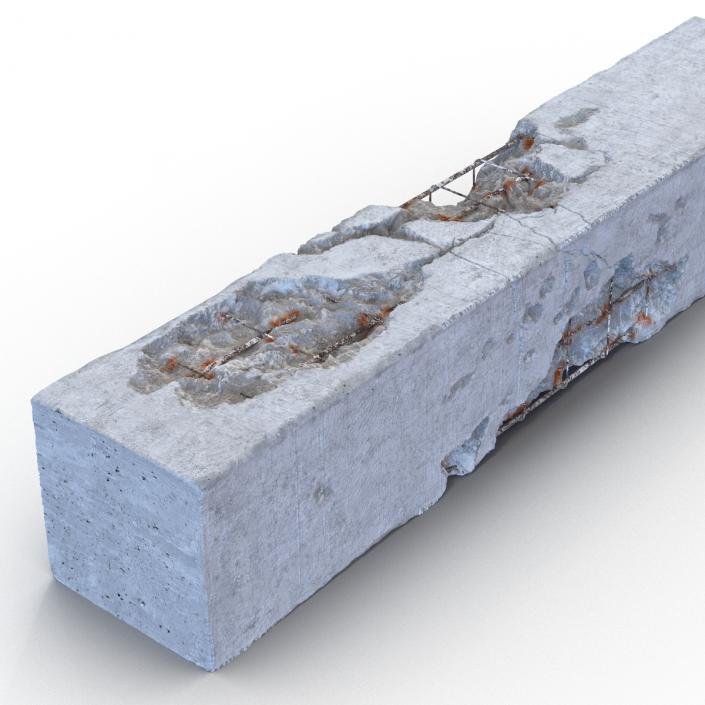 3D model Concrete Pillar Damaged 2