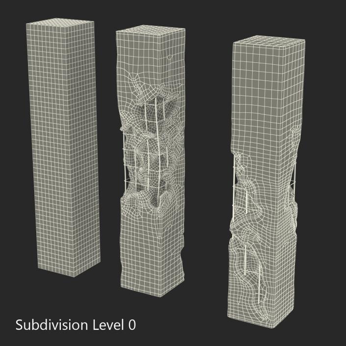 3D model Concrete Pillars Set
