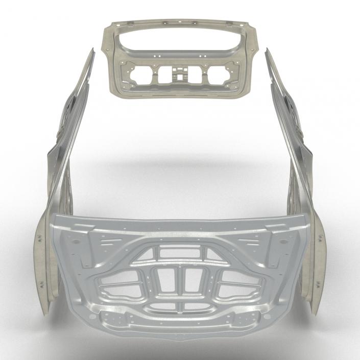 3D SUV Doors Hood and Trunk Rigged