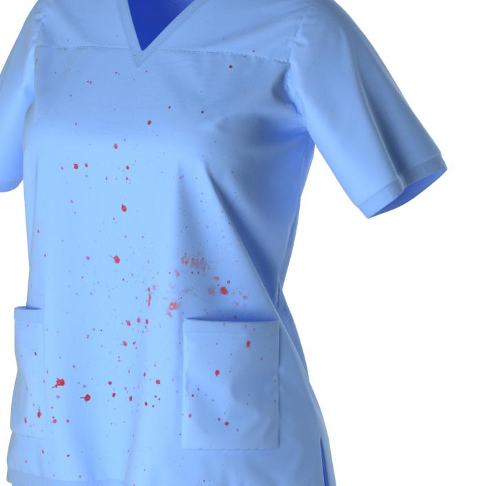 Female Surgeon Dress 16 Stained with Blood 3D