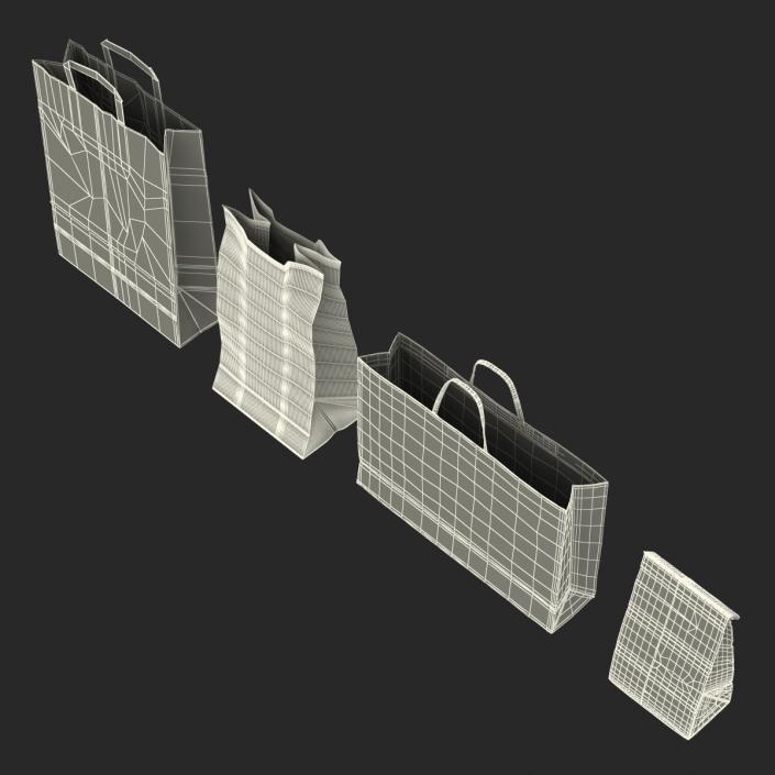 3D Paper Bags Collection 2 model