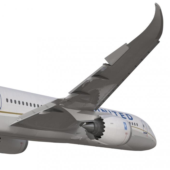 Boeing 787-9 Dreamliner United Rigged 3D